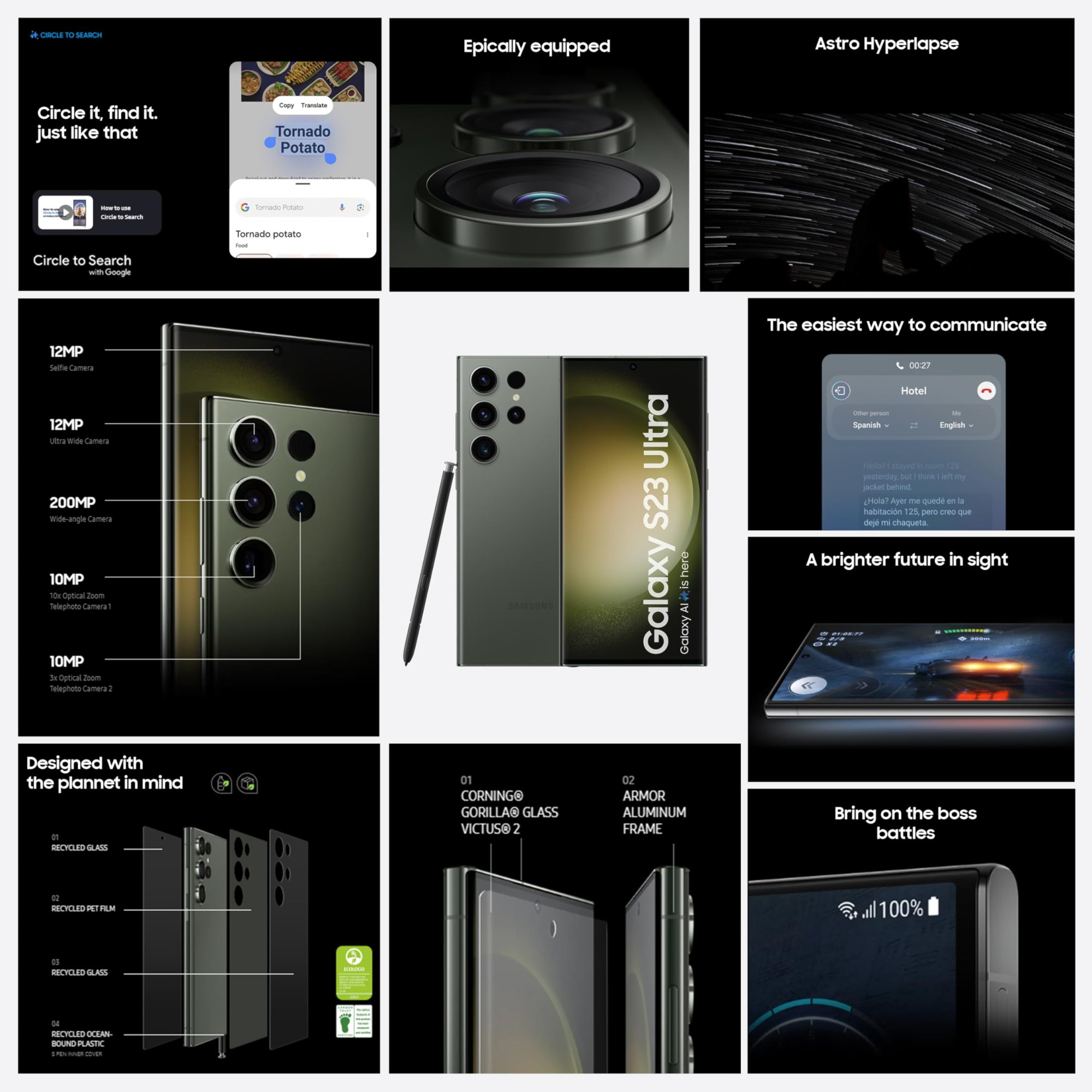 Samsung Galaxy S23 Ultra 5G AI Smartphone Phantom Black 12GB 256GB Storage