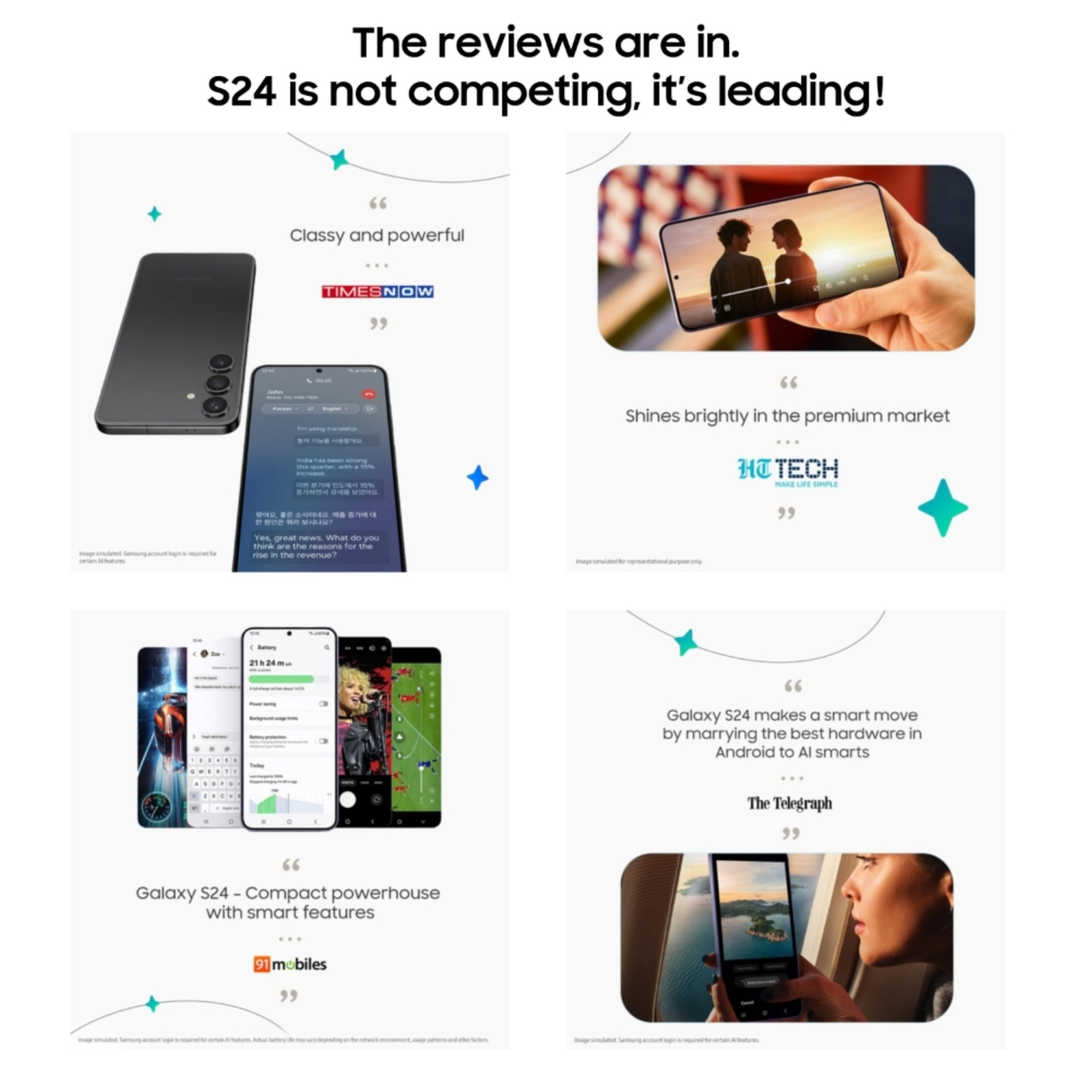 Samsung Galaxy S24 5G AI Smartphone Cobalt Violet 8GB 256GB Storage