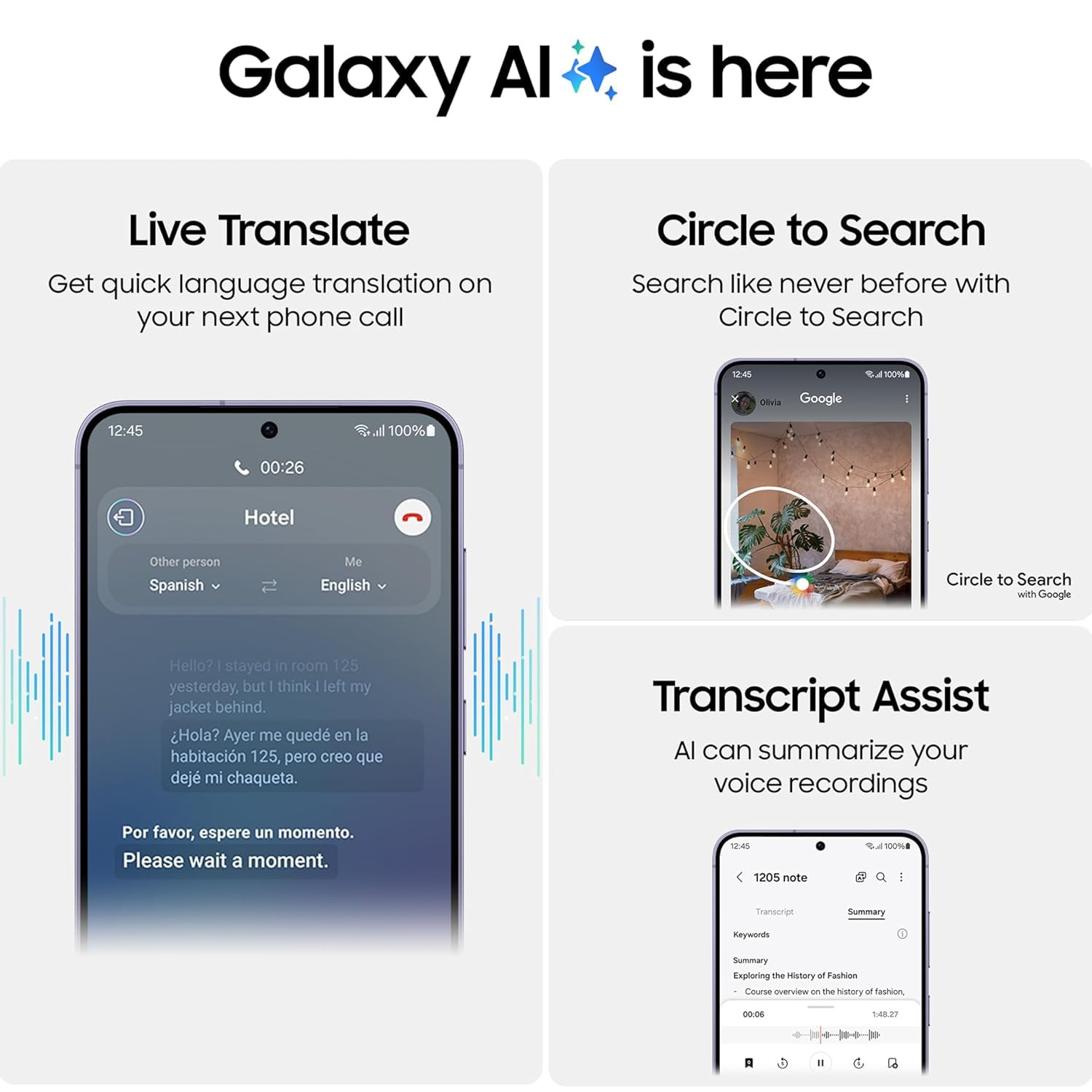 Samsung Galaxy S24 5G AI Smartphone Marble Gray 8GB 256GB Storage