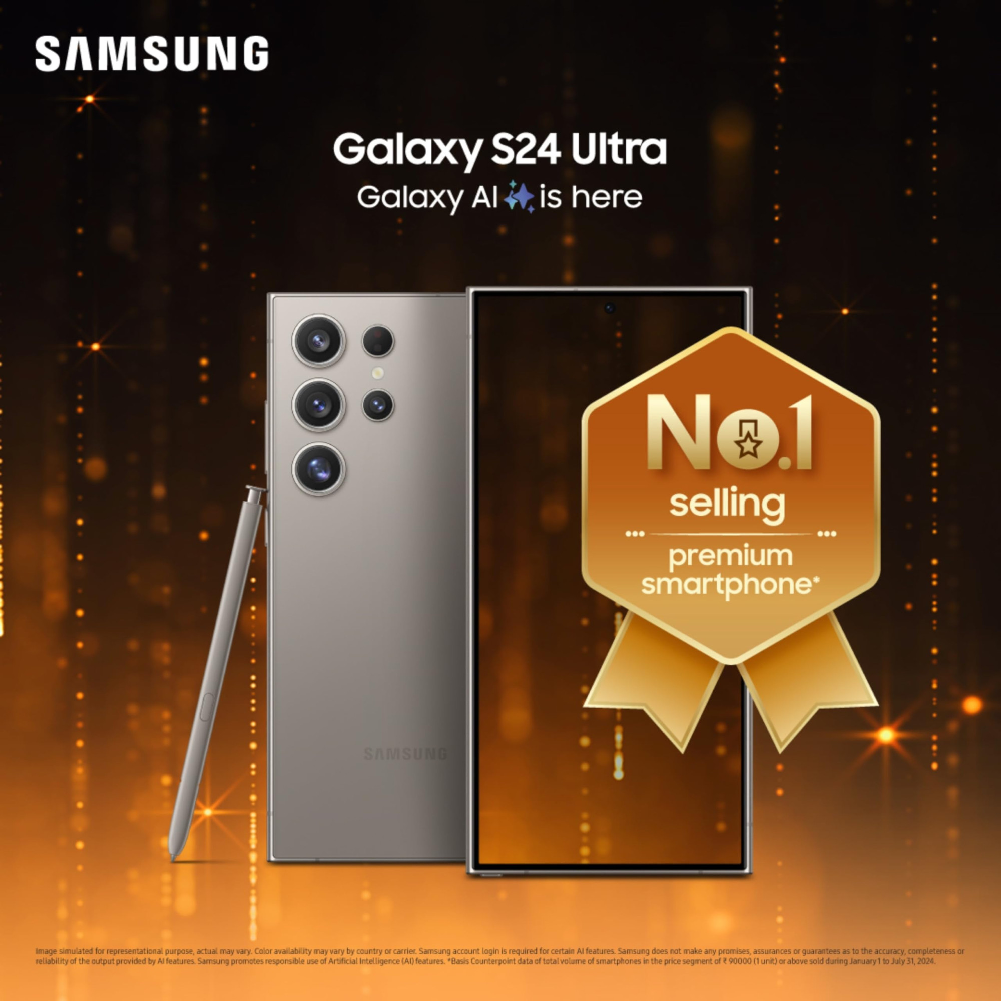 Samsung Galaxy S24 Ultra 5G AI Smartphone Titanium Gray 12GB 256GB Storage