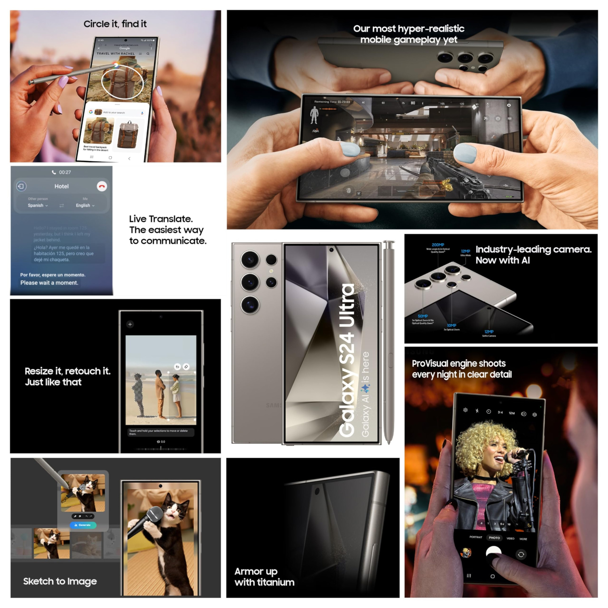 Samsung Galaxy S24 Ultra 5G AI Smartphone Titanium Gray 12GB 256GB Storage