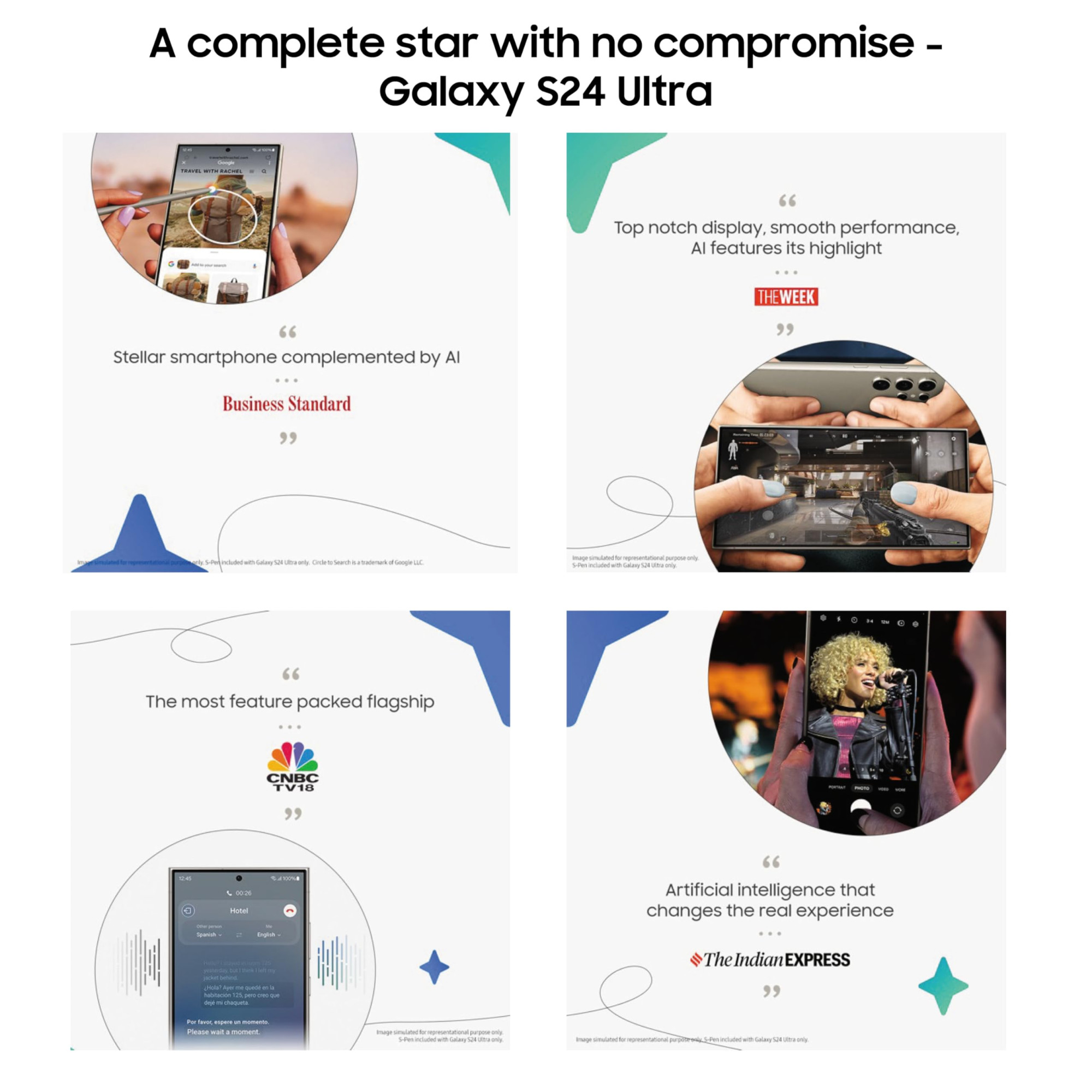 Samsung Galaxy S24 Ultra 5G AI Smartphone with Galaxy AI Titanium Gray 12GB 256GB Storage Snapdragon 8 Gen 3 200 MP Camera with ProVisual Engine and 5000mAh Battery