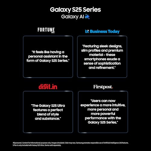 Samsung Galaxy S25 Ultra 5G AI Smartphone Titanium Silverblue 12GB RAM 256GB Storage 200MP Camera S Pen Included Long Battery Life