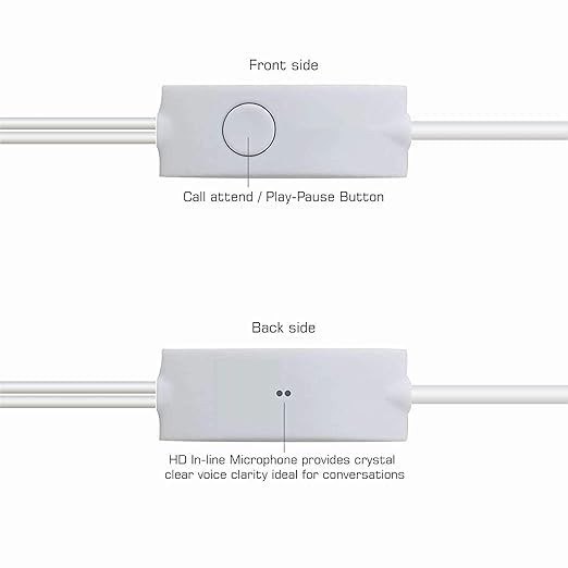 Samsung Wired Earphones with Mic Deep Bass Stereo Sound 35mm Audio Jack in-Line Remote Control Comfort Fit for All Smartphones and Devices - White