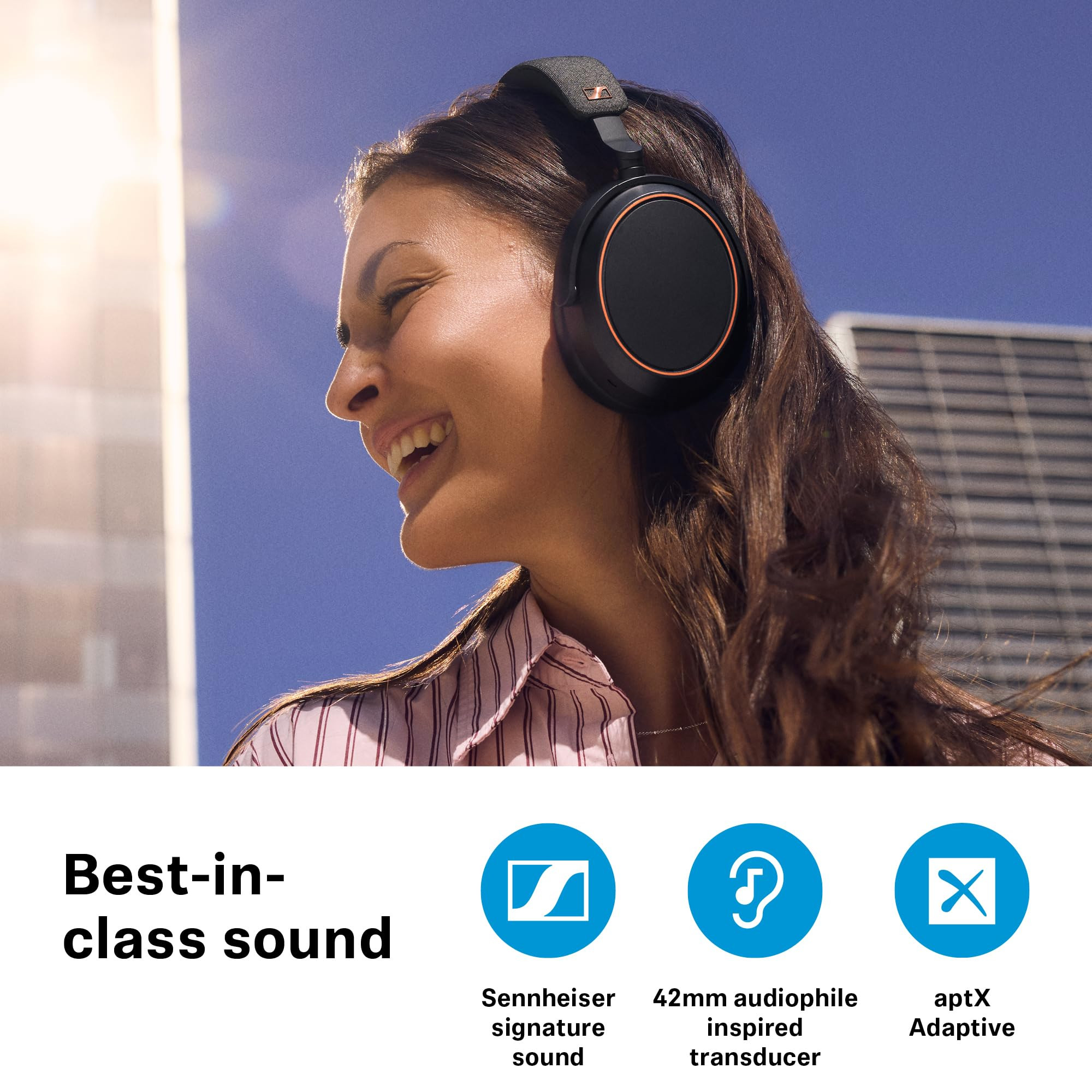 Sennheiser Momentum 4 Wireless Over Ear Headphones German Design ANC 60h Battery Customizable Sound 4 Digital Mics for Crystal-Clear Calls Multipoint Connectivity 2 Yr Warranty BlackCopper