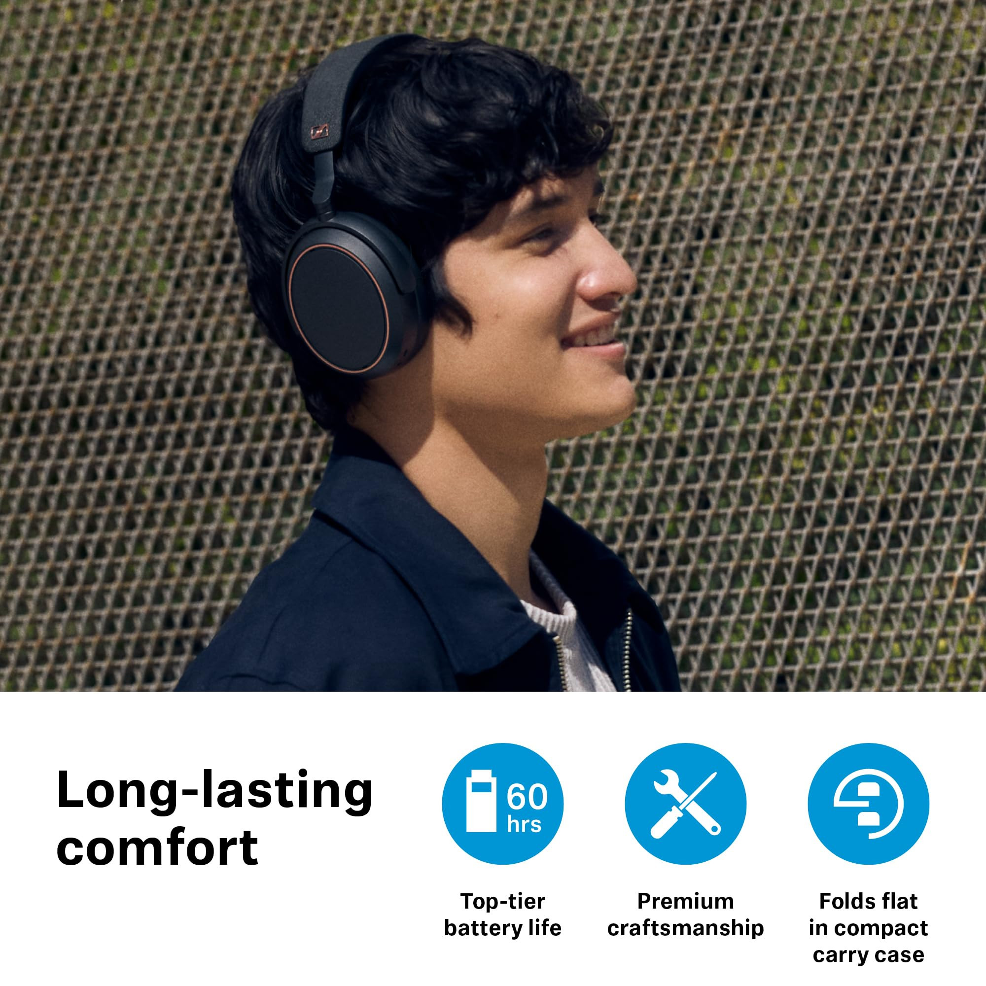 Sennheiser Momentum 4 Wireless Over Ear Headphones German Design ANC 60h Battery Customizable Sound 4 Digital Mics for Crystal-Clear Calls Multipoint Connectivity 2 Yr Warranty BlackCopper