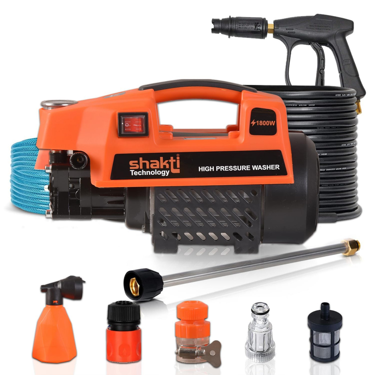 Shakti Technology S3 High Pressure Car Washer Machine 1800 Watts and Pressure 120 Bar for Cleaning Car Bike Home