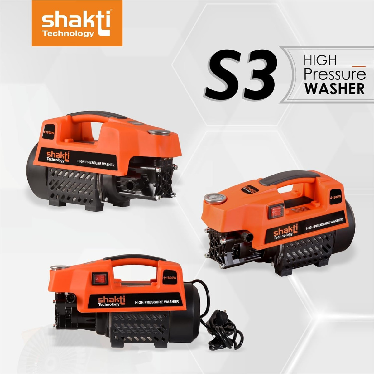 Shakti Technology S3 High Pressure Car Washer Machine 1800 Watts and Pressure 120 Bar for Cleaning Car Bike Home
