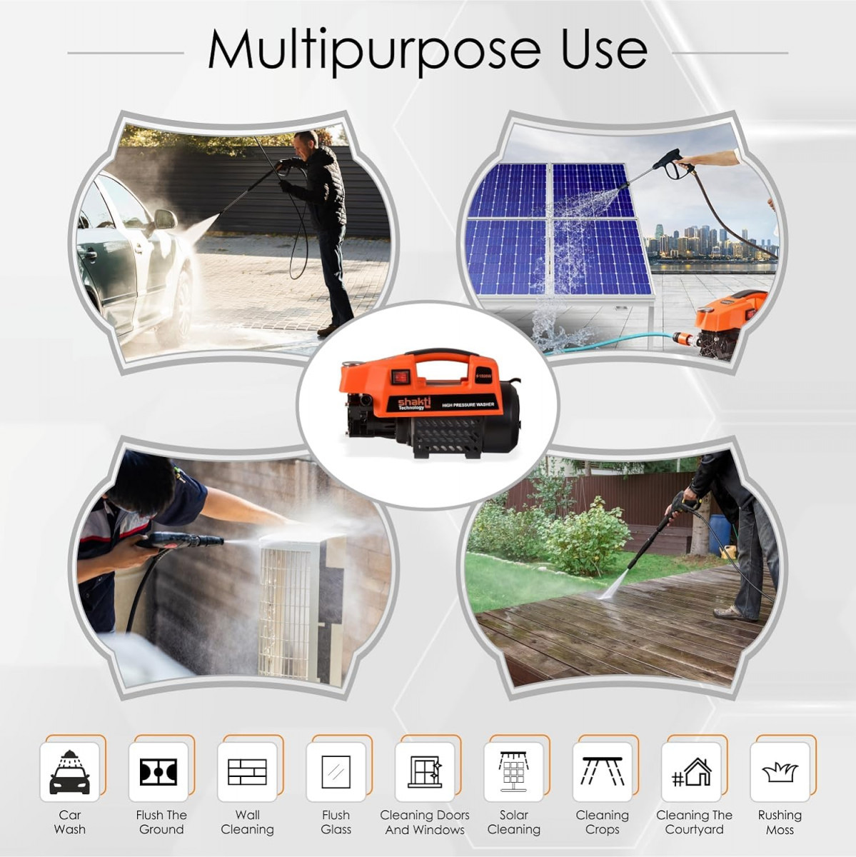 Shakti Technology S3 High Pressure Car Washer Machine 1800 Watts and Pressure 120 Bar for Cleaning Car Bike Home