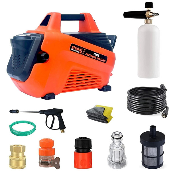 Image of Shakti Technology S7 Pro High Pressure Car Washer Machine with Copper Winding 2100 Watts and Pressure 130 Bar with 10 Meter Hose Pipe (All in One Combo)