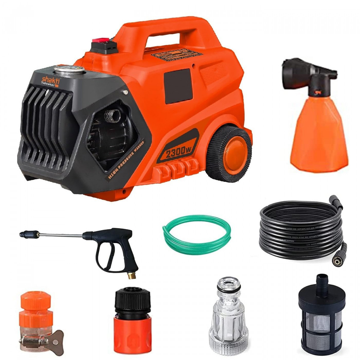 Shakti Technology S9 High Pressure Car Washer Machine with Copper Winding 2300 Watts and Pressure 150 Bar for Cleaning Car Bike Home Digital Display