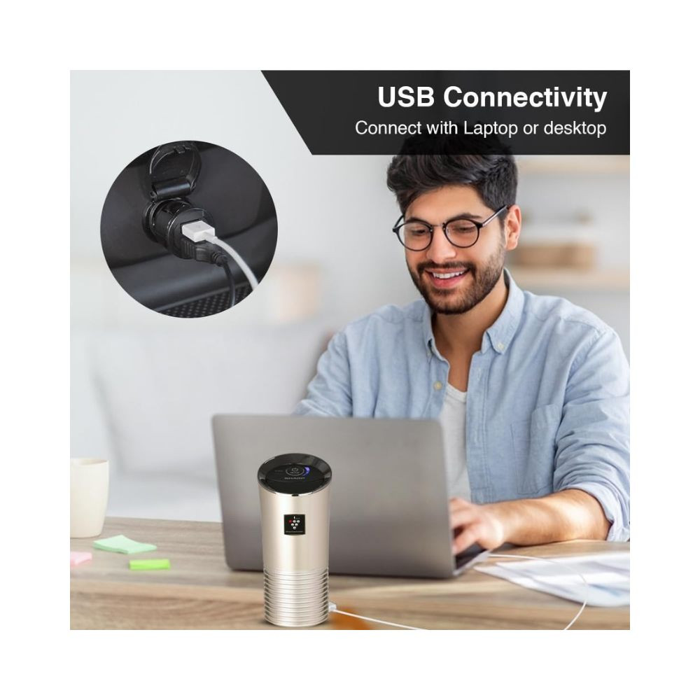 SHARP Car Air Purifier With Plasmacluster Removes Bacteria Virus Odor Mold Vocs I Japan Technology I Pre Filter I Suitable For Hatchback Sedan And Suvs Cover 36 M I Ig-Gc2E-N Gold