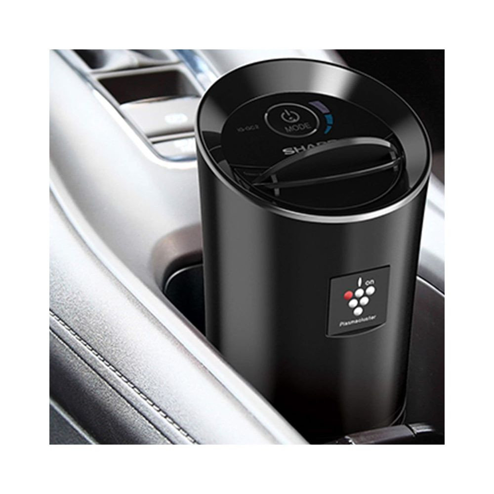 SHARP Car Air Purifier with Plasmacluster Removes Bacteria Virus Odor Mold VOCs I JAPAN TECHNOLOGY I Pre Filter I Suitable for Hatchback Sedan and SUVs Cover 36 m I IG-GC2E-B I Black