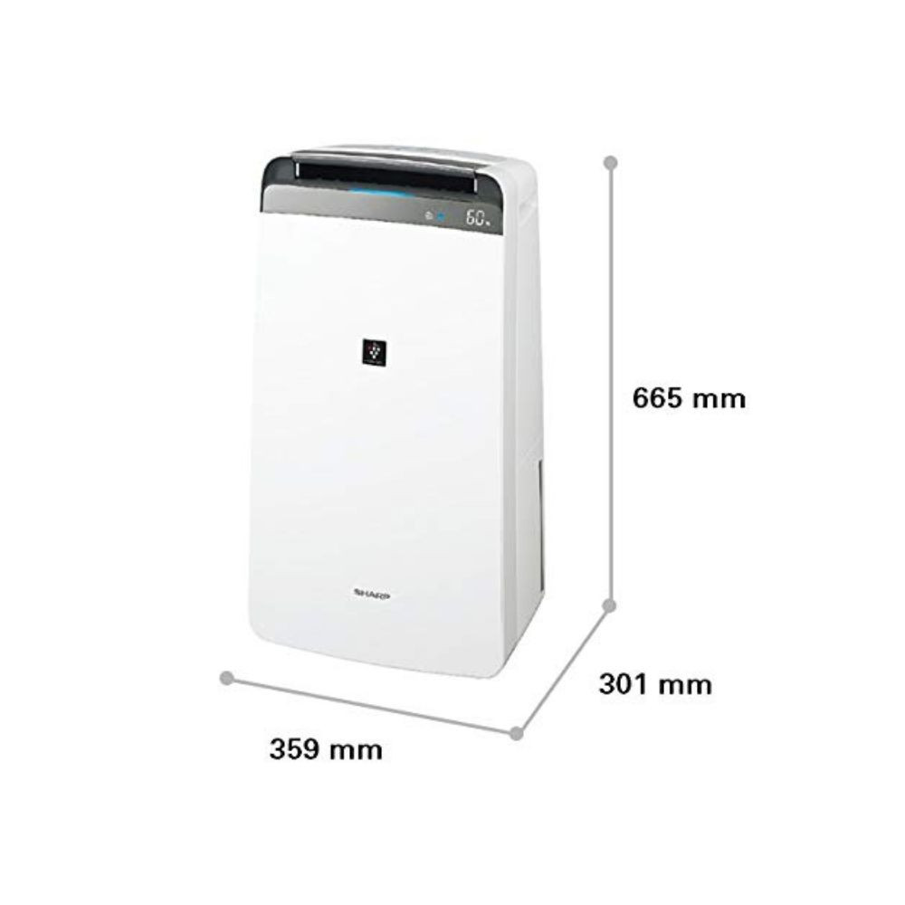 SHARP dehumidifier with Air Purifier I Plasmacluster Tech fight against Mold Fungus VOCs I Absorb Moisture I Clothe Dryer I HEPACarbonPre-Filter I Area Covers 550 ft I Drain 20Lday I DW-J20FM-W