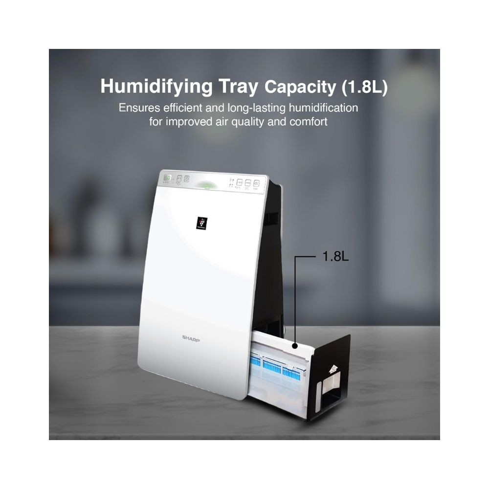 Sharp Plasmacluster Air Purifier with Humidification for Rooms of up to 226 sq ft