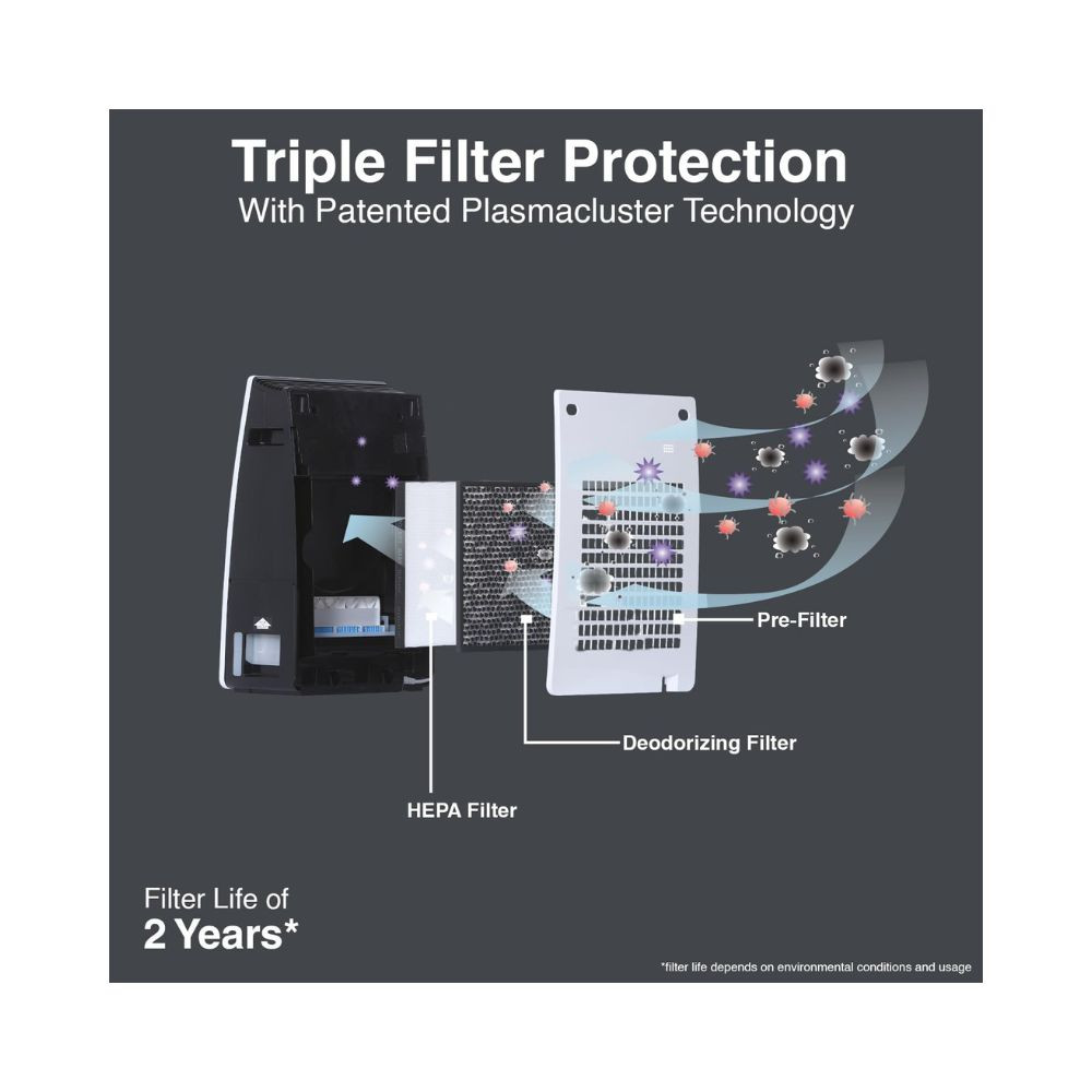 Sharp Plasmacluster Air Purifier with Humidification for Rooms of up to 226 sq ft