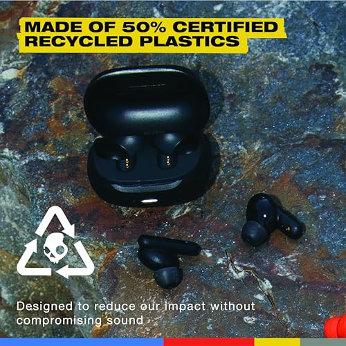 Skullcandy Smokin Buds In-Ear Wireless EarbudsENCMusic Movie Podcast EQ Modes20HrRapid ChargeCapacitive Touch ControlsUse Either Bud SoloPremium Audio Qualitywork with Android and iOS- Black