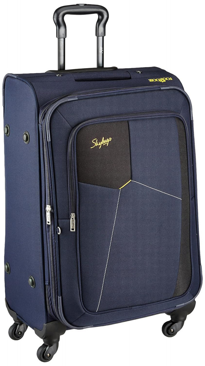Skybags 68 cms Medium Check-in Polyester Soft Sided 4 Wheels Spinner LuggageSuitcaseTrolley Bag- Blue