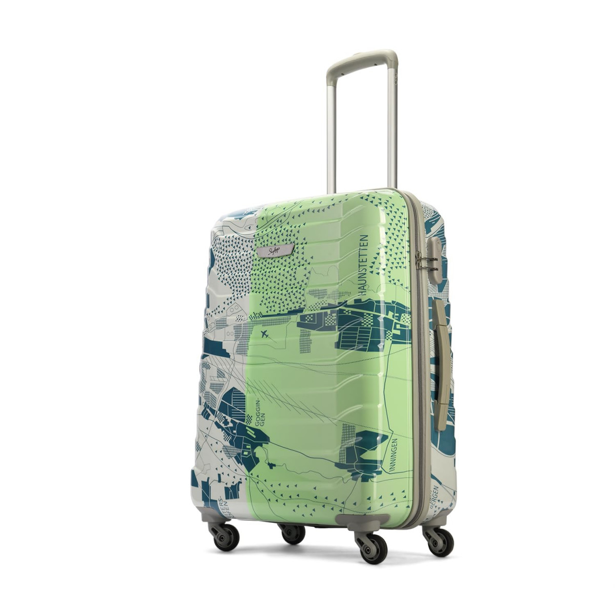 Skybags ABS Trooper Medium Size Hardshell Luggage 65 Cm  Printed Luggage Inline Trolley Bag with 4 Wheels and Resetable Combination Lock