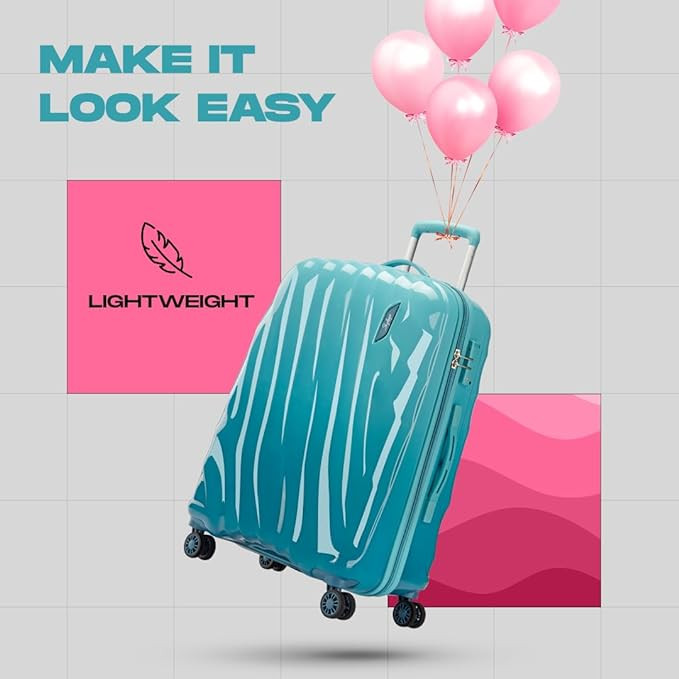 Skybags Bloom Medium Size Hard Luggage 67 cm Printed Luggage Trolley with 8 Wheels TSA Approved Lock and Anti Theft Zipper