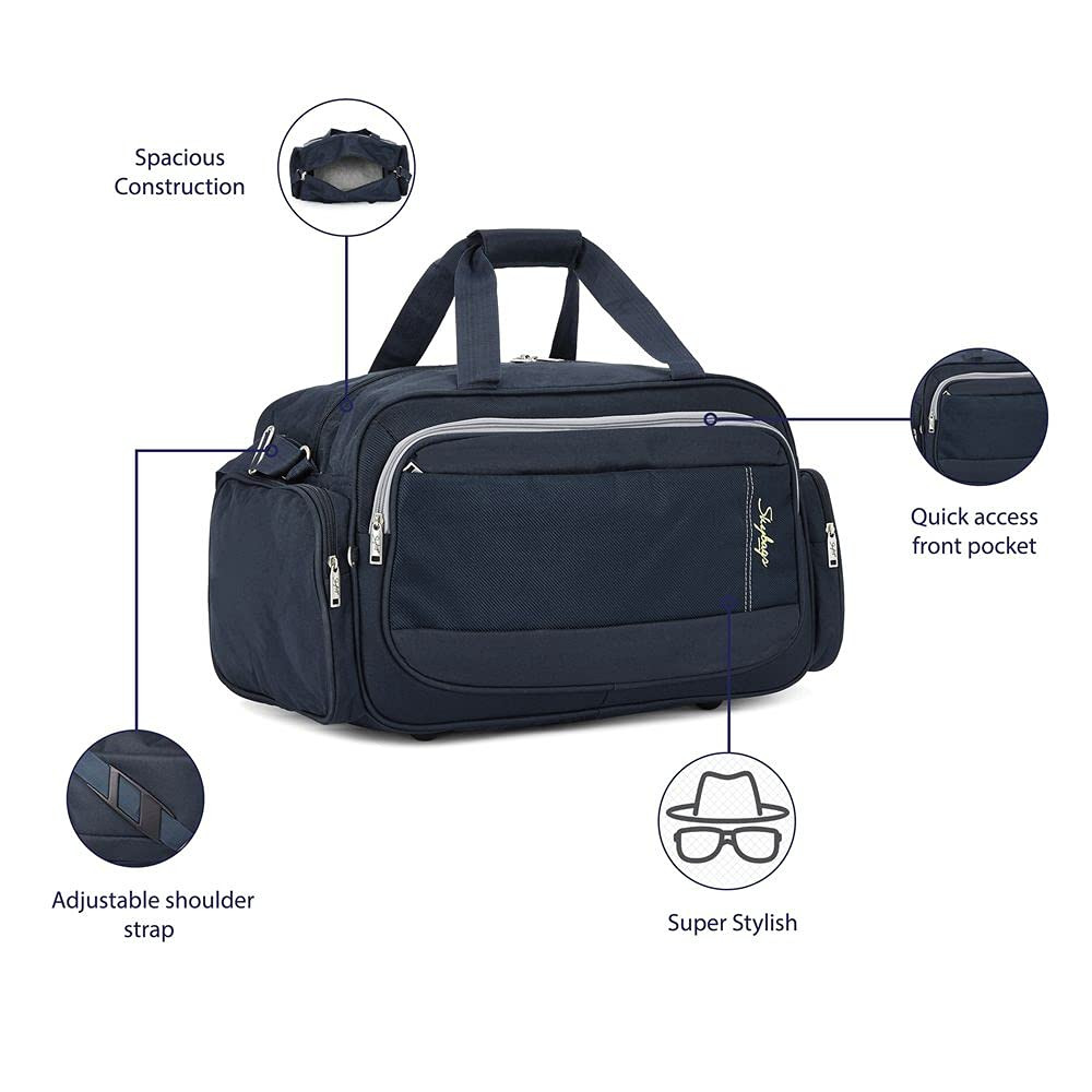 Skybags Cardiff Polyester 52 Cms Wheel Travel Duffle Bag Blue