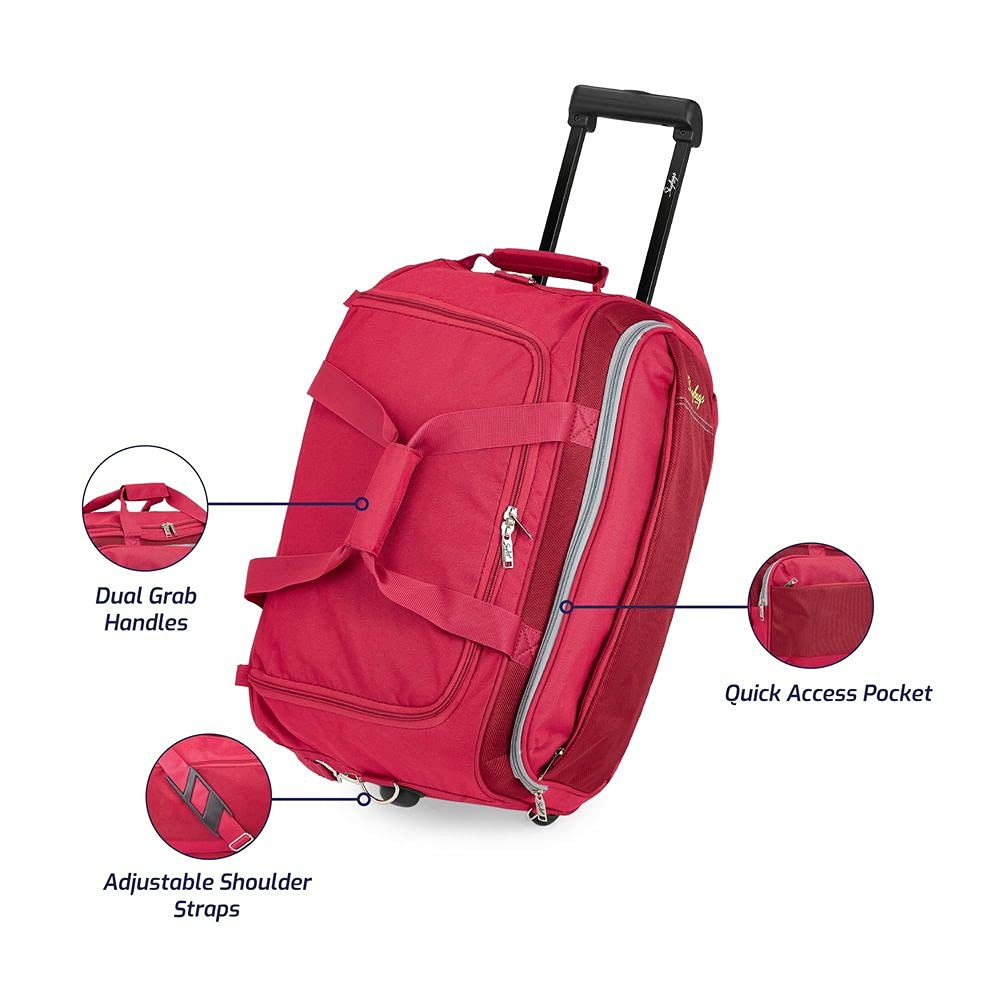 Skybags Cardiff Polyester 52 Cms Wheel Travel Duffle Bag Red 28 Centimeters