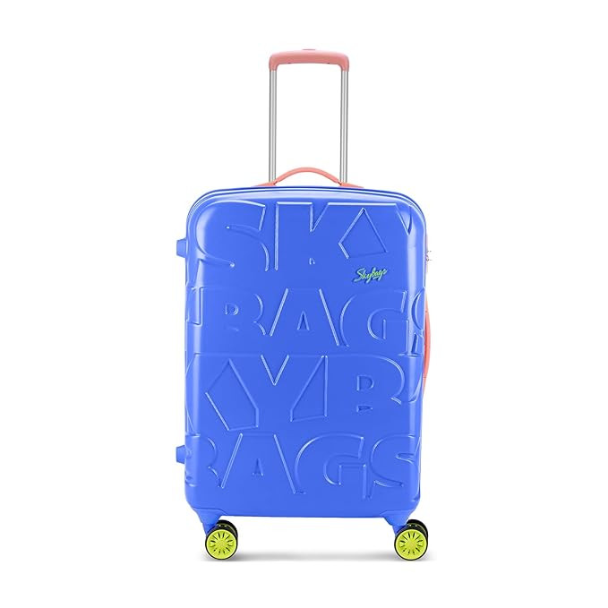 Skybags Crest Medium Size Hardshell Luggage 69 Cm Polycarbonate Luggage 4 Wheel Inline Trolley Bag with 8 Wheels