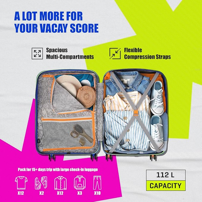 Skybags Crest Medium Size Hardshell Luggage 69 Cm Polycarbonate Luggage 4 Wheel Inline Trolley Bag with 8 Wheels