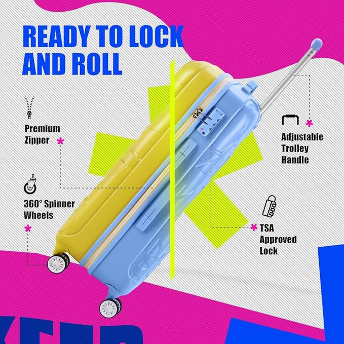 Skybags Crest Medium Size Hardshell Luggage 69 CmPolycarbonate Luggage 4 Wheel Inline Trolley Bag with 8 Wheels