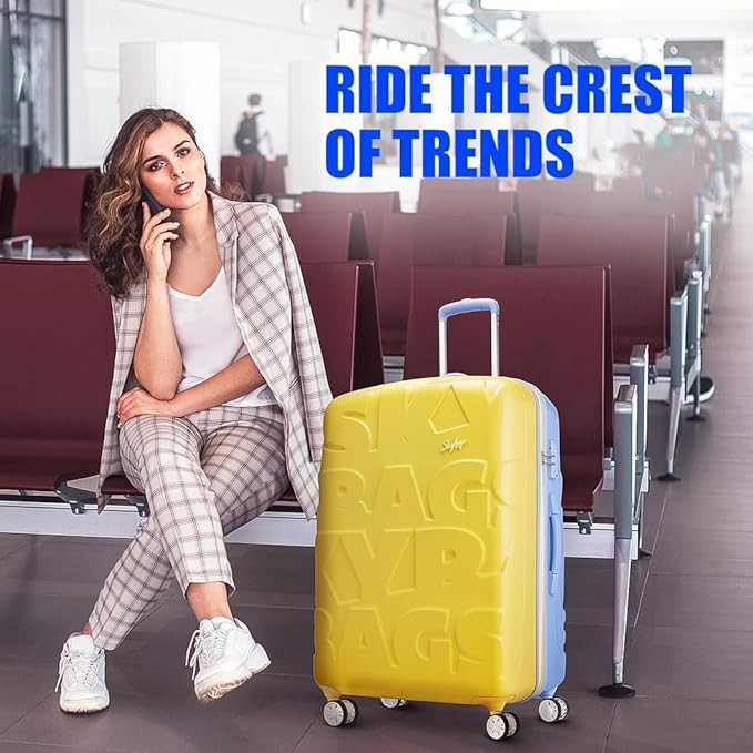 Skybags Crest Medium Size Hardshell Luggage 69 CmPolycarbonate Luggage 4 Wheel Inline Trolley Bag with 8 Wheels