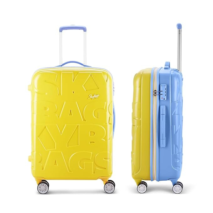 Skybags Crest Medium Size Hardshell Luggage 69 CmPolycarbonate Luggage 4 Wheel Inline Trolley Bag with 8 Wheels