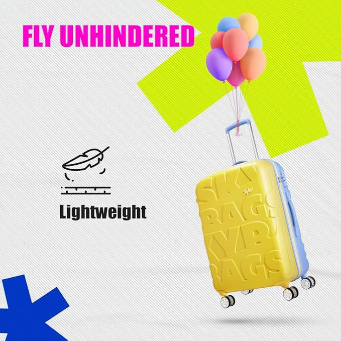 Skybags Crest Medium Size Hardshell Luggage 69 CmPolycarbonate Luggage 4 Wheel Inline Trolley Bag with 8 Wheels