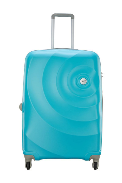 Image of Skybags Mint 79Cms Large Check-in Polycarbonate Hardsided 4 Smooth Wheels Speed_Wheel Trolley 8 Wheel Suitcase, Turquoise (Blue), 80 Centimeters
