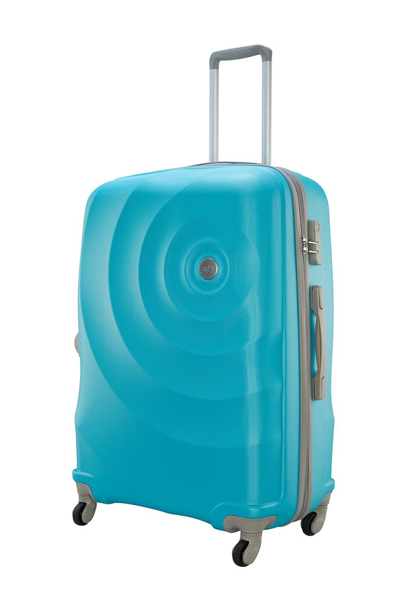 Skybags Mint 79Cms Large Check-in Polycarbonate Hardsided 4 Smooth Wheels SpeedWheel Trolley 8 Wheel Suitcase Turquoise Blue 80 Centimeters