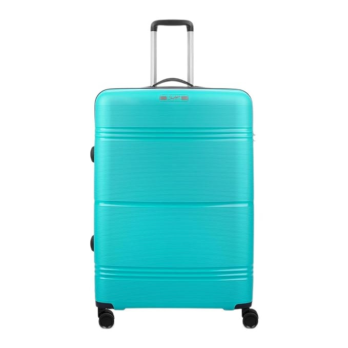 Skybags Paratrip Large Size Hard Luggage 79 cm Polypropylene Luggage Trolley with 8 Wheels and Anti Theft Zipper Turquoise Unisex