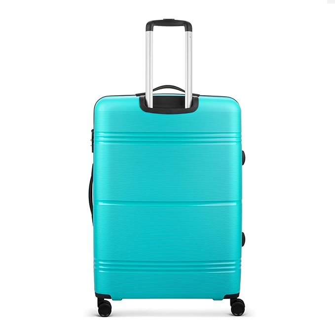 Skybags Paratrip Large Size Hard Luggage 79 cm Polypropylene Luggage Trolley with 8 Wheels and Anti Theft Zipper Turquoise Unisex