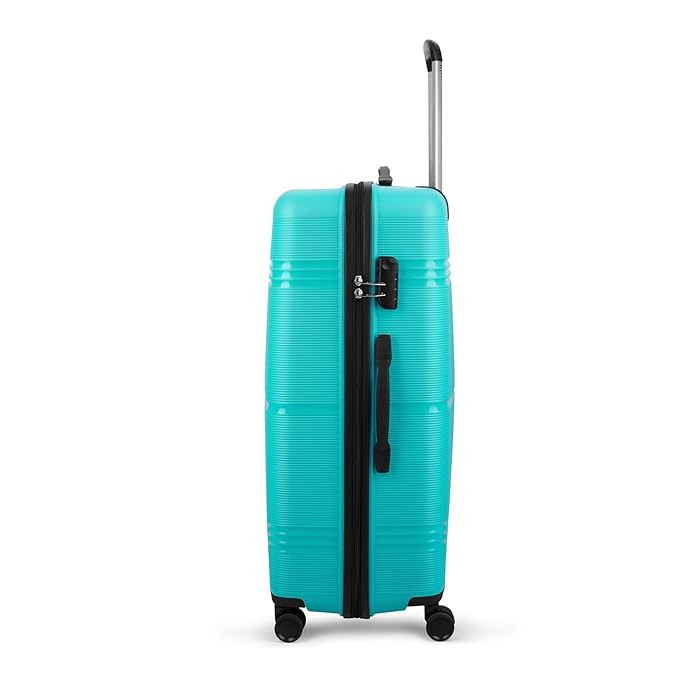 Skybags Paratrip Large Size Hard Luggage 79 cm Polypropylene Luggage Trolley with 8 Wheels and Anti Theft Zipper Turquoise Unisex