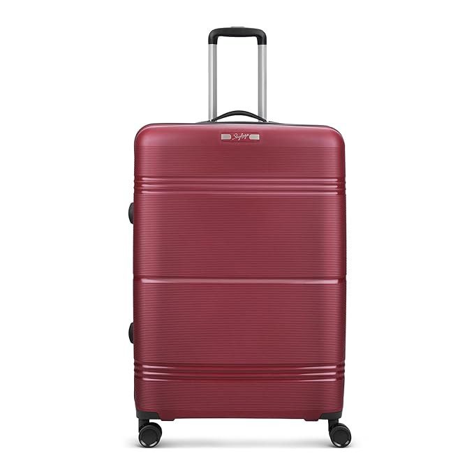 Skybags Paratrip Large Size Hard Luggage 79 cm Polypropylene Luggage Trolley with 8 Wheels and Anti Theft Zipper Maroon