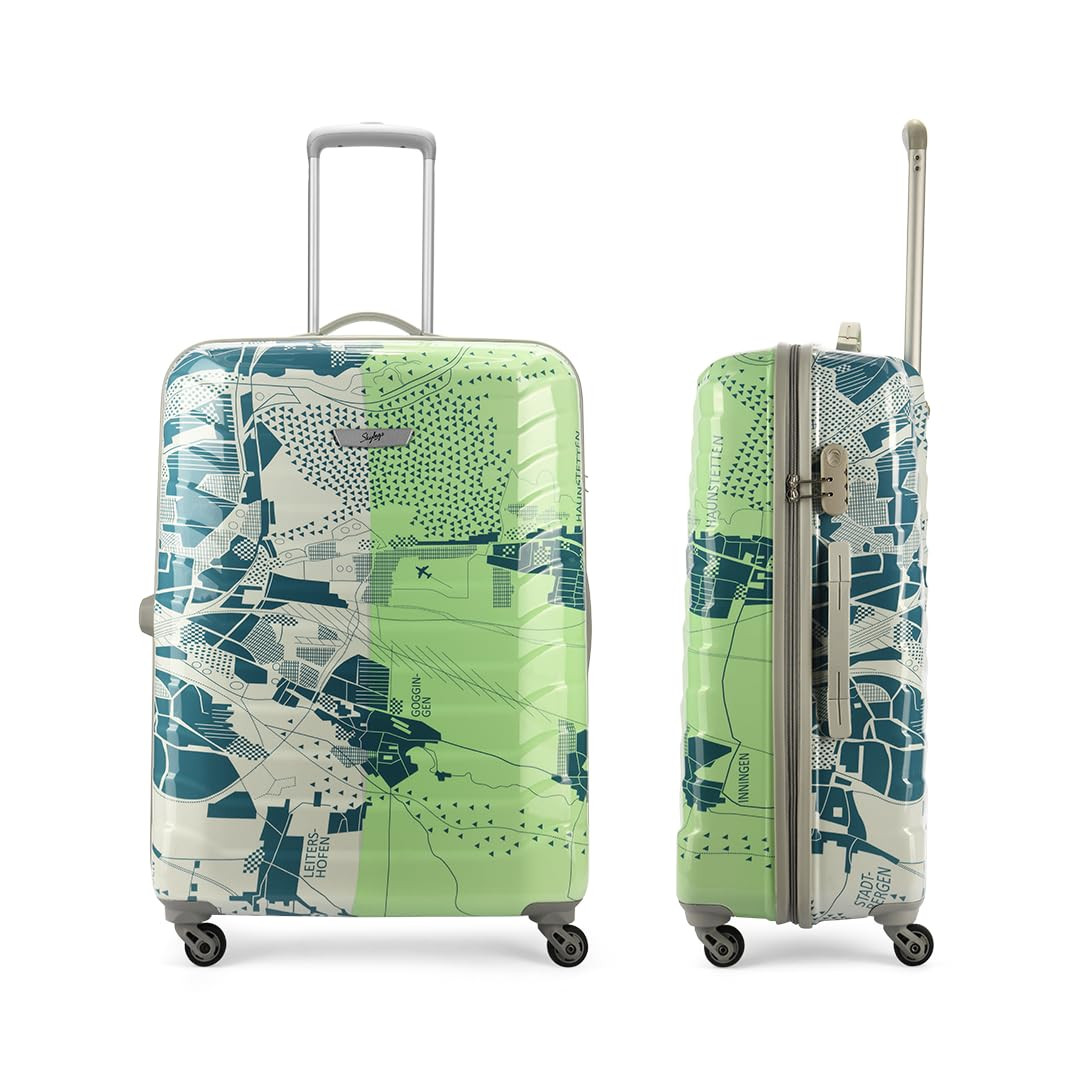 Skybags Tooper Set of 3 Cabin MediumLarge Hard Luggage 556575 cm Polypropylene Luggage Trolley with 8 WheelsGreenUnisex