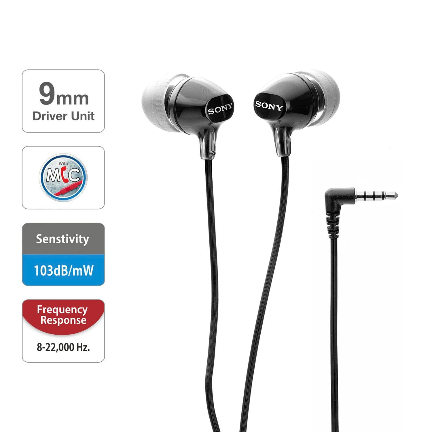 Sony MDR-EX14AP Wired in Ear Headphone with Mic Black