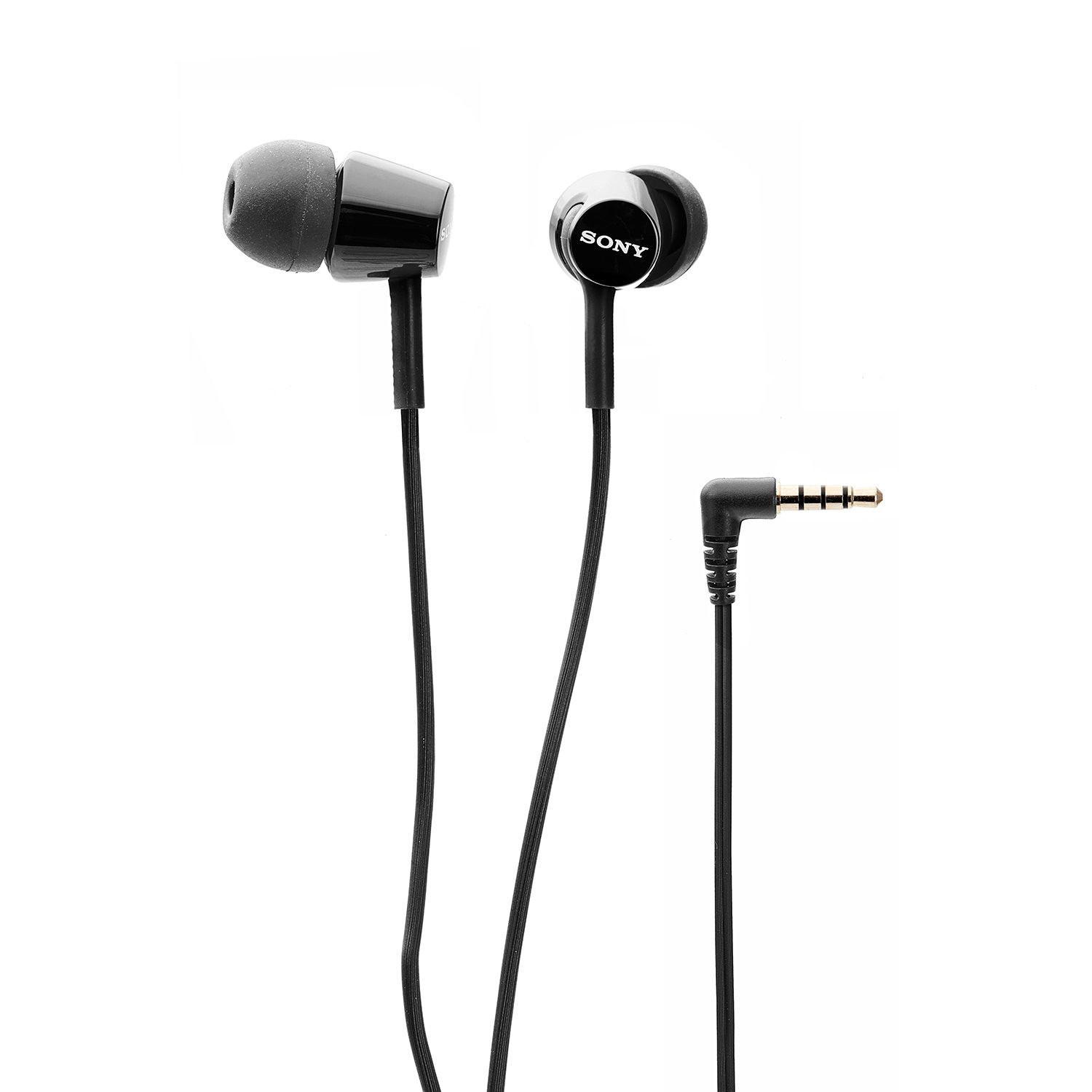 Sony MDR-EX155AP Wired in Ear Headphones with Tangle Free Cable 35mm Jack Headset with Mic for Phone Calls and 1 Year Warranty - Black