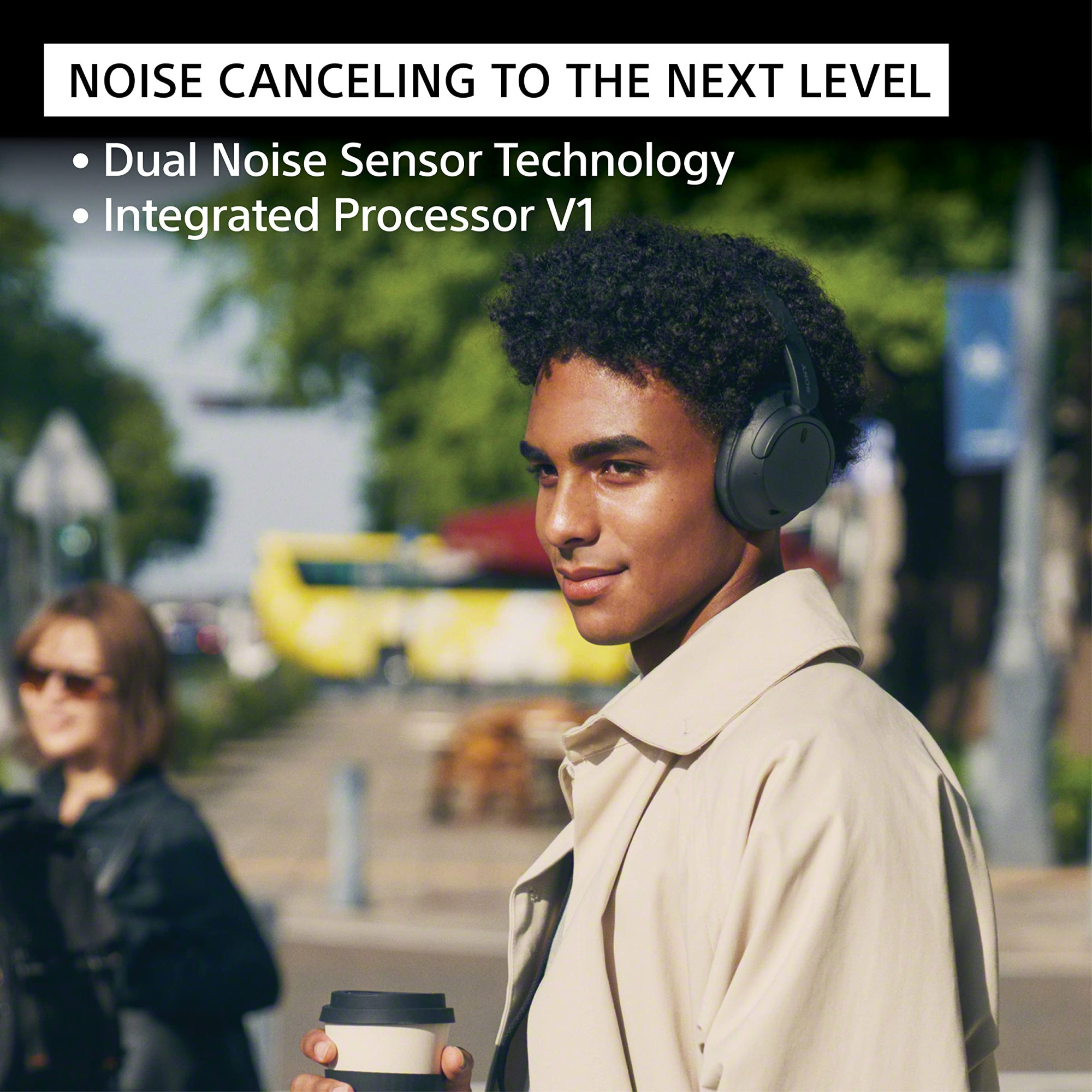 Sony WH-CH720N Active Noise Cancellation Wireless Bluetooth Over Ear Headphones with Mic Adaptive Sound Control Quick Charge Up to 35Hrs Battery Customized EQ- Black