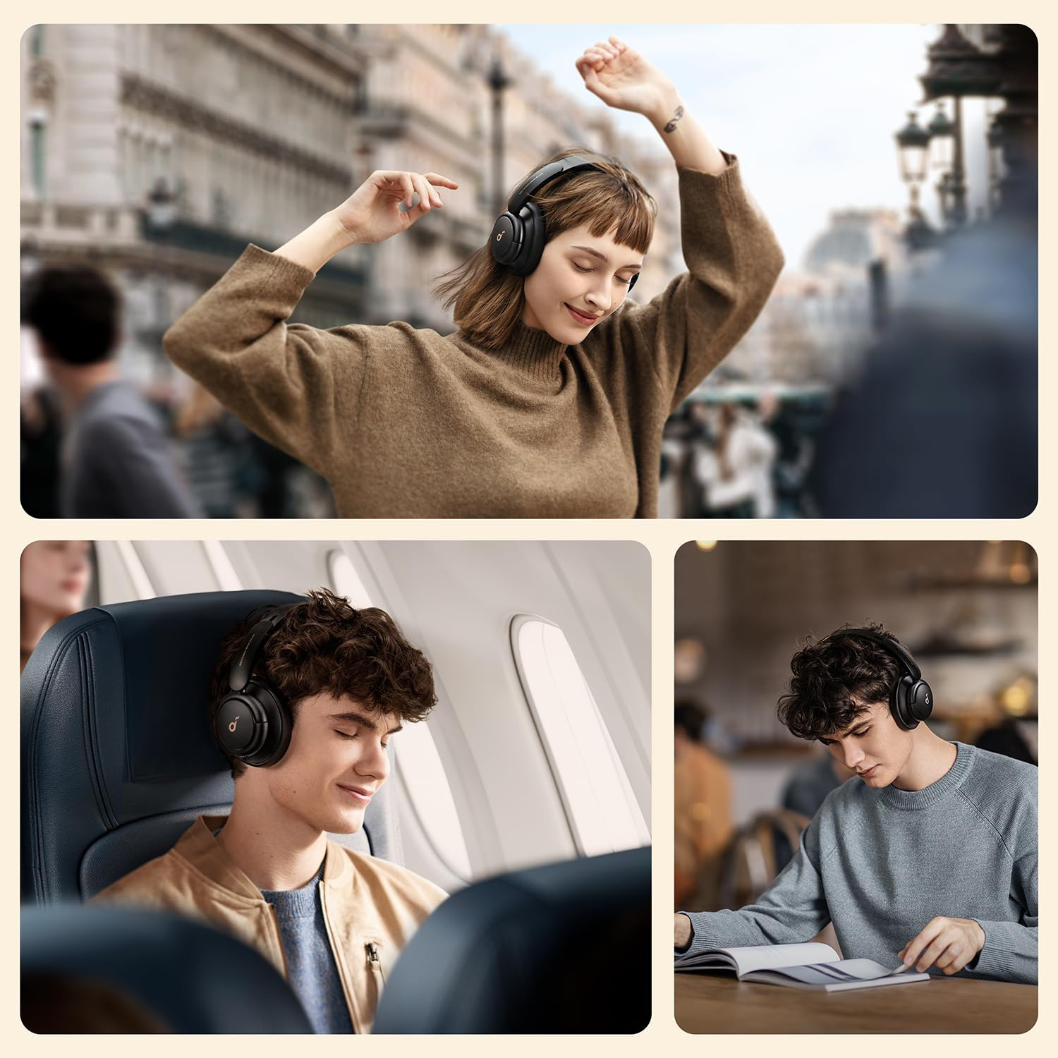 soundcore by Anker Life Q30 Hybrid Active Noise Cancelling Bluetooth Headphones with Multiple Modes Hi-Res Sound Custom Eq Via App 40H Playtime Comfortable Fit Multipoint Connection - Over Ear