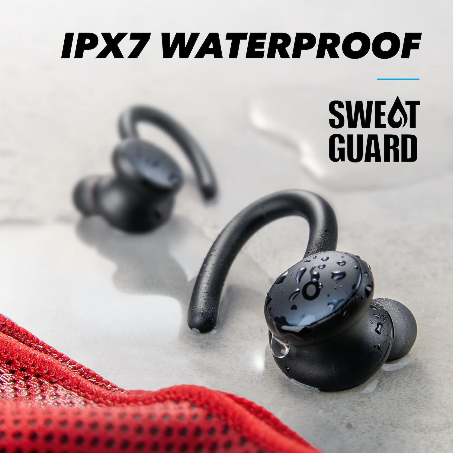 soundcore Sport X10 True Wireless Bluetooth Sport Earbuds Rotatable Over-Ear Hooks for Ultimate Comfort and Secure Fit Deep Bass IPX7 Waterproof Sweatproof Fast Charge App Gym Running