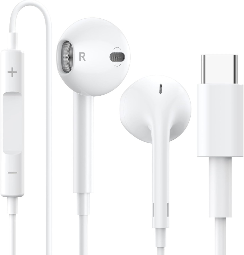 Image of sprtoybat Original Type C Earphone Wired Type-C in Ear Earbuds Only for iPhone 15/15 Plus/15 Pro/15 Pro Max Wired Earphones Noise Isolation Deep Bass Stereo Sound Headset with Mic Earphone(USB C)