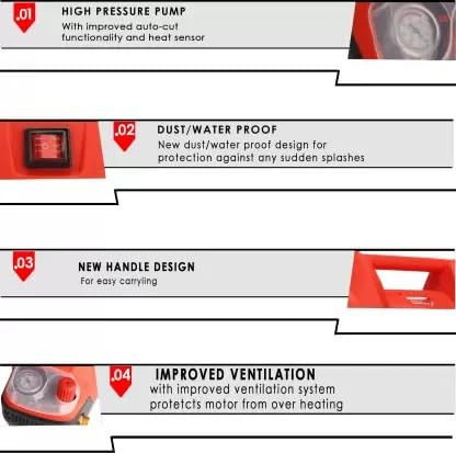 STARQ AQUABLAST26 2600W 280 Bar Heavy Duty High Pressure Car Washer Pressure Adjustable with 1Ltr Professional Snow Foam Lance I Red