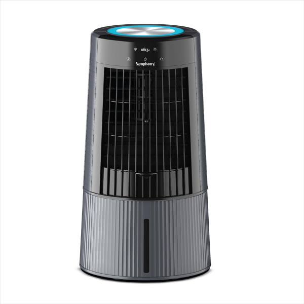 Image of Symphony Duet-i Personal Kitchen Cooling Fan For Home and Office Tabletop with Honeycomb Pad | Kitchen Fans for Home Cooking | Mini Portable Fan | Low Power Consumption (6L, Grey)