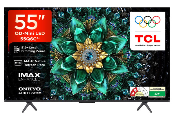 Image of TCL 139 cm (55 Inches) 4K UHD Smart QD-Mini LED Google TV | 144Hz Refresh Rate | 3GB RAM | 46W Onkyo 2.1 | Upto 512+ Zones | IMAX Enhanced | 55Q6C