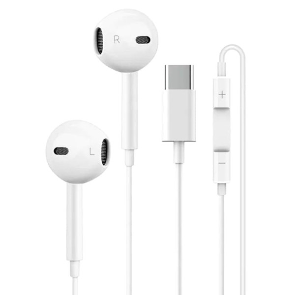 Image of TECHBOWN Original USB C Headphones Wired Type-C Earbuds Only for iPhone 15/15 Plus/ 15 Pro/ 15 Pro Max Wired Earphones Noise Isolation Deep Bass Stereo Sound Headset with Mic Headphones for iPad1,