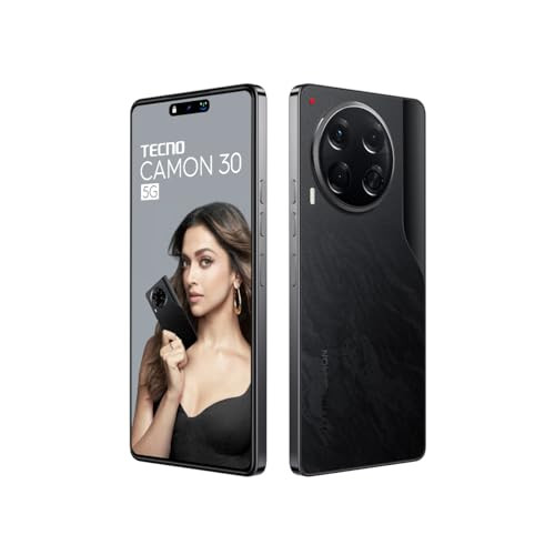 Tecno CAMON 30 5G Basaltic Dark 12GB512GB 100MP OIS Camera 50MP Auto Focus Selfie 678 LTPS AMOLED Display MediaTek Dimensity 7020 5000mAh Battery 70W Charger